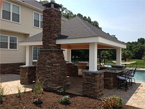 Outdoor Fireplace & Kitchen